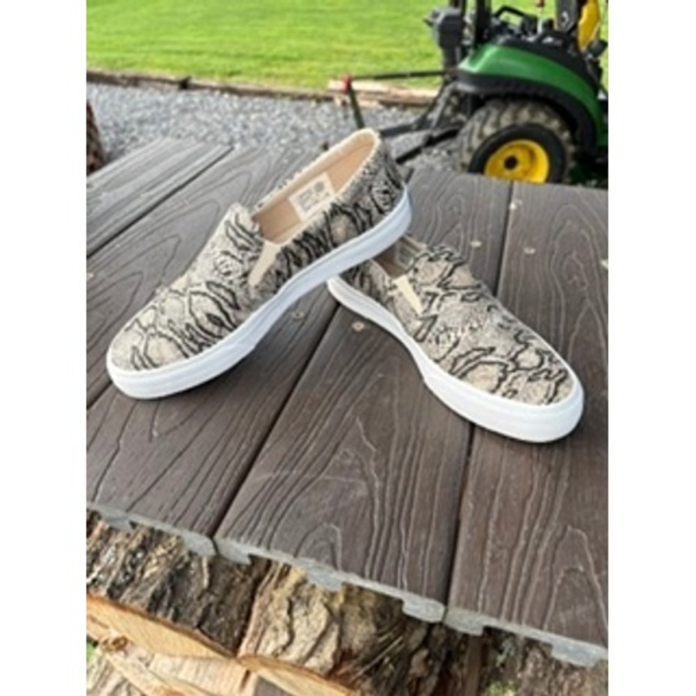 Keds Double Decker Snakeskin Slip‎ On Sneakers Womens 8.5 Dream Foam WF64744